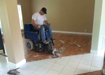 removing floor tiles from concrete slab