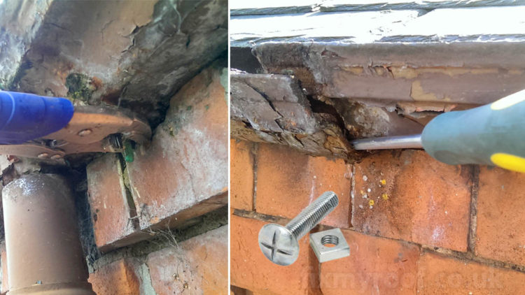 how to seal cast iron gutter joints