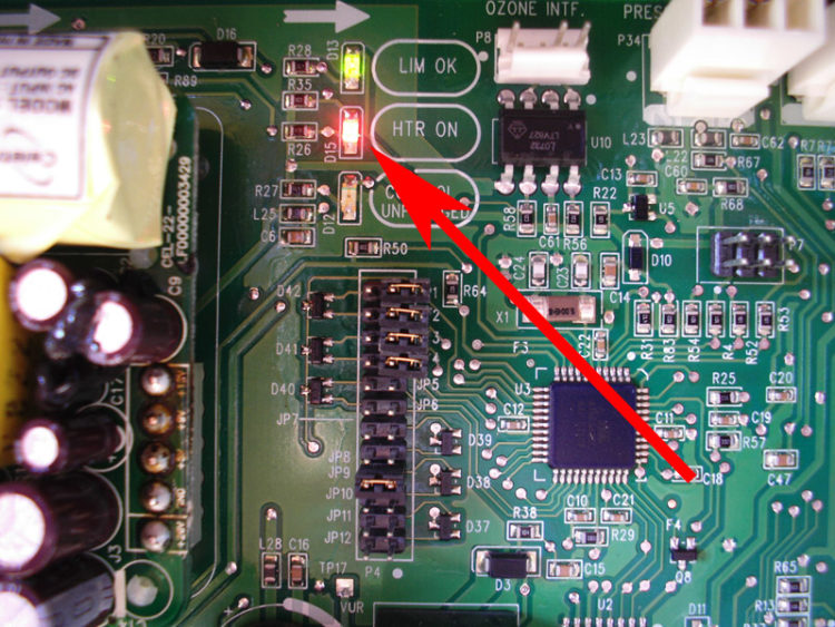 hot springs spa blinking green light