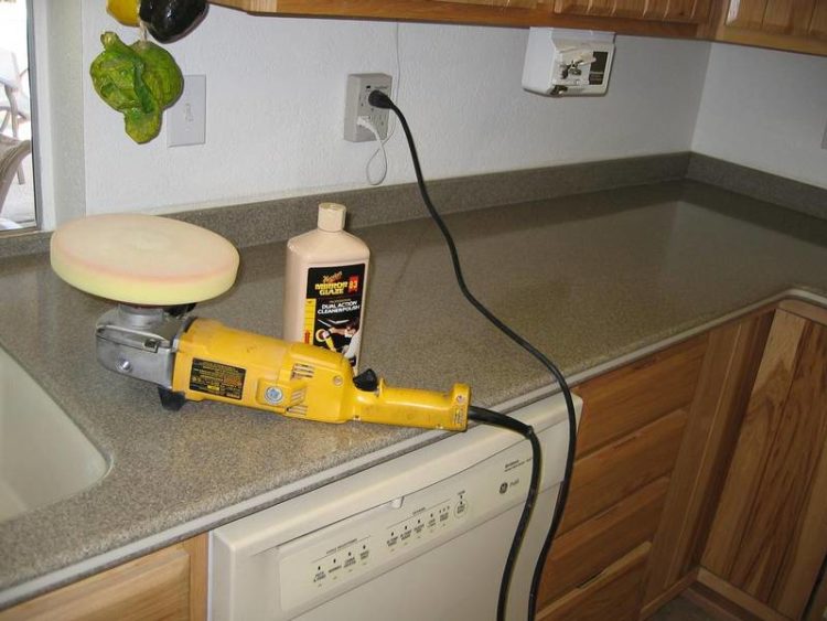 how do you polish a corian countertop
