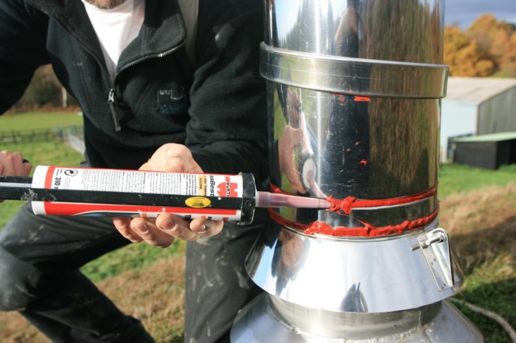 how to seal stove pipe to chimney