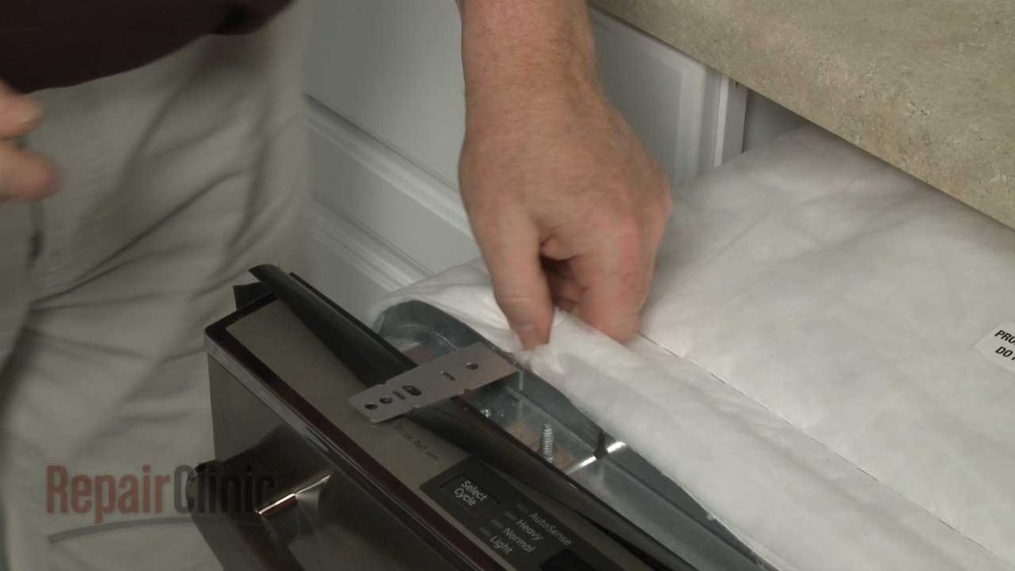 How do you secure a dishwasher to a