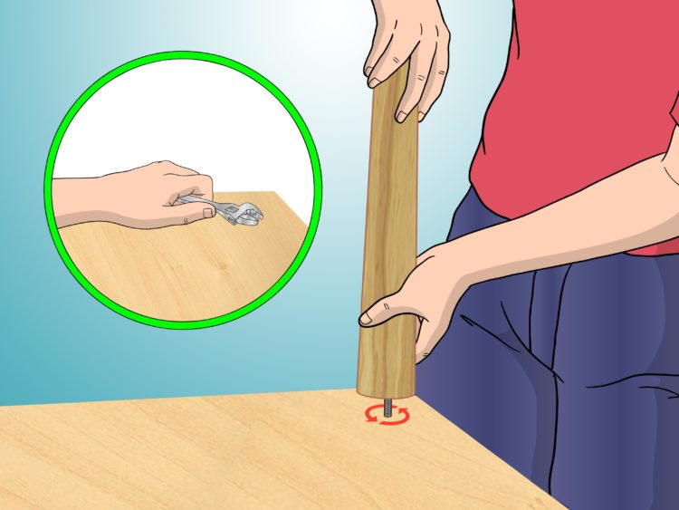How do you anchor a table leg?