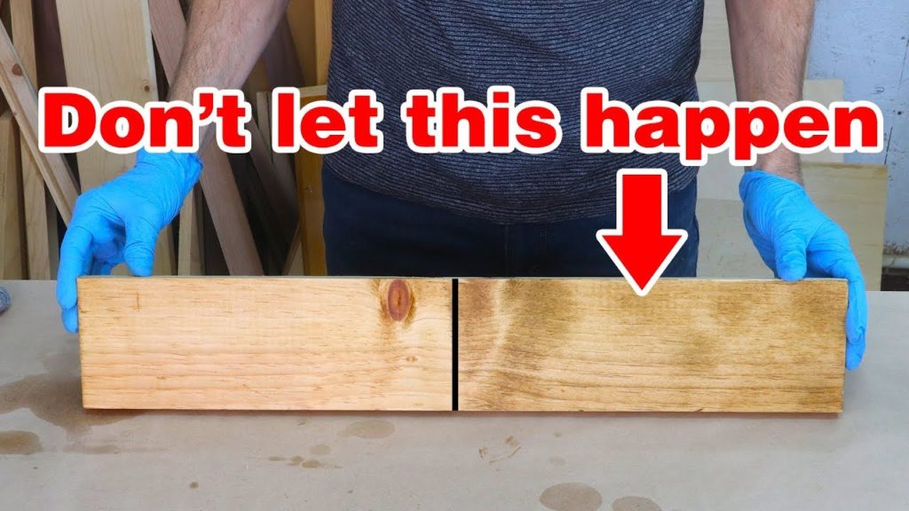 How do you stop blotchy staining wood?