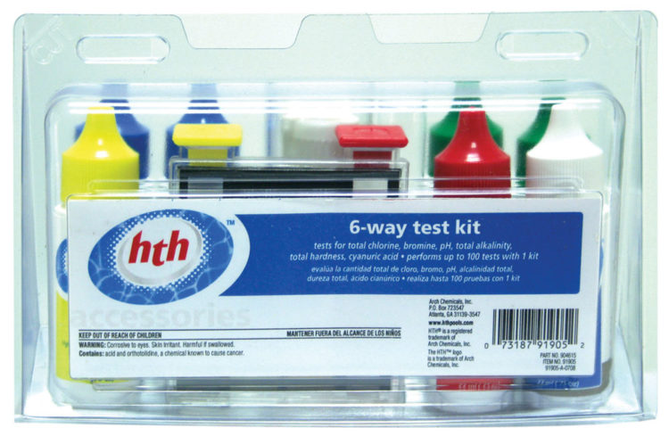 How do you use a HTH 6 way test kit?