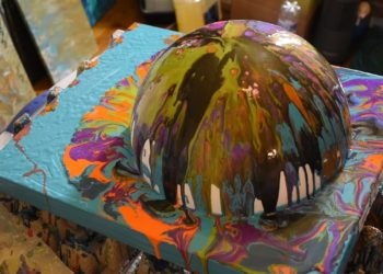 tempera paint on styrofoam