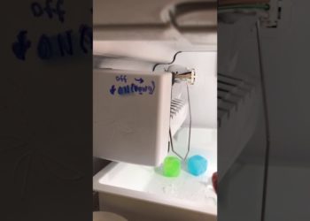 Should the arm on the ice maker be up or down?