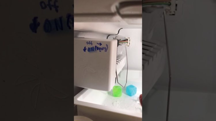 Should the arm on the ice maker be up or down?