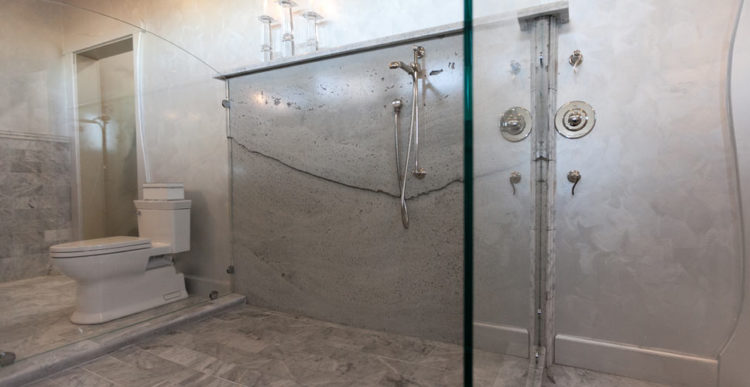 concrete block shower walls