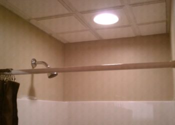 how to waterproof ceiling above shower