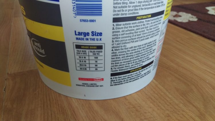 wall tile adhesive drying time
