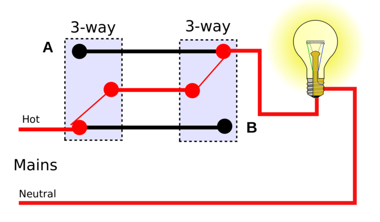 3 way switch with 3 lights diagram