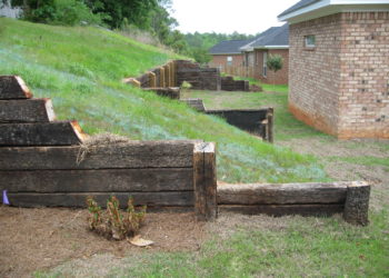 cover railroad tie retaining wall