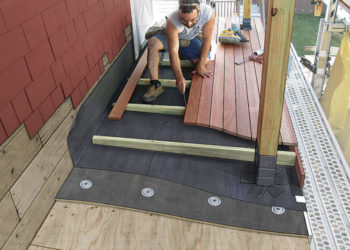 how to build a deck above a slope roof