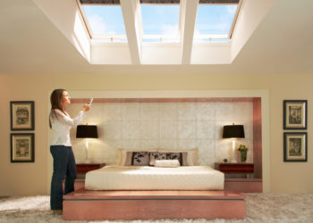 How are Velux electric blinds powered?