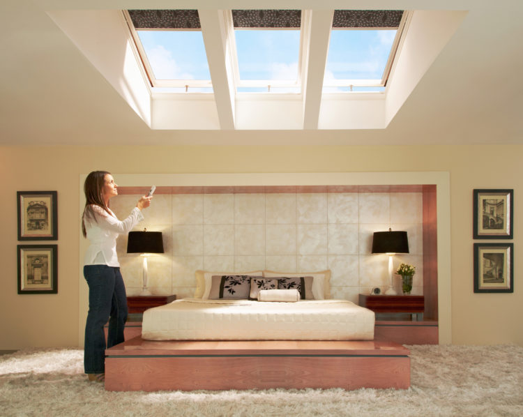 How are Velux electric blinds powered?