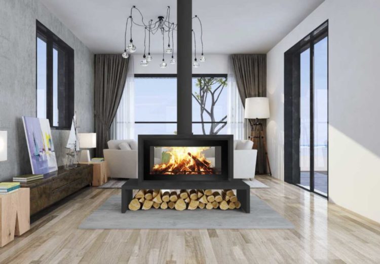 double fireplace