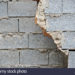 broken cinder block wall