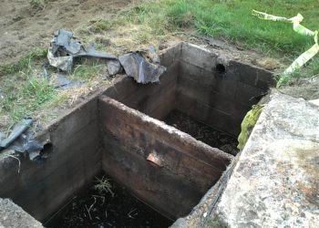 concrete septic tank baffle repair