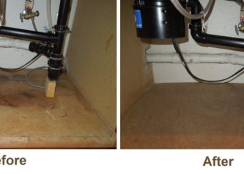 how to replace water damaged wood under sink