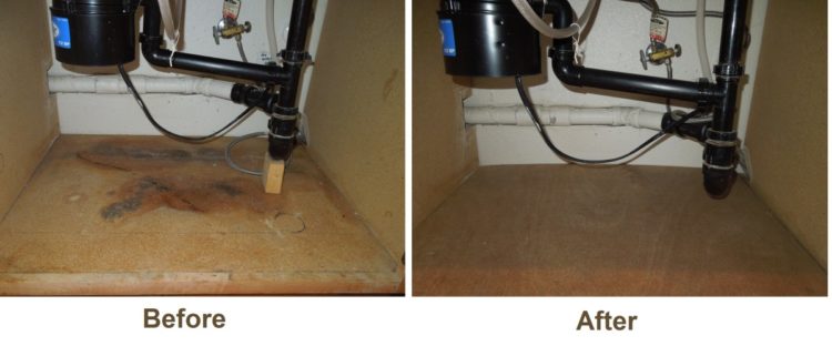 how to replace water damaged wood under sink