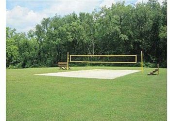 How deep should a sand volleyball court be?
