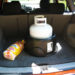 is it safe to leave propane tank in car