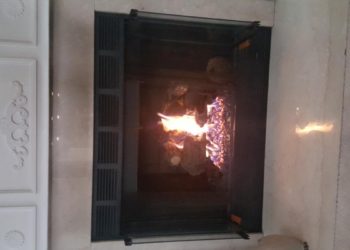 gas fireplace soot on mantle