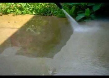 how to clean green stuff off concrete