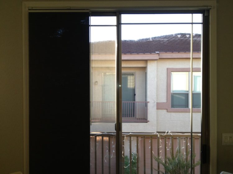 ice on inside of sliding glass door