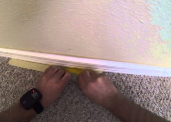 painting baseboards with carpet