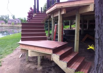 45 degree angle deck stairs