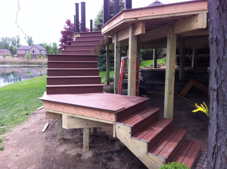 45 degree angle deck stairs