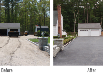 asphalt driveway turning white