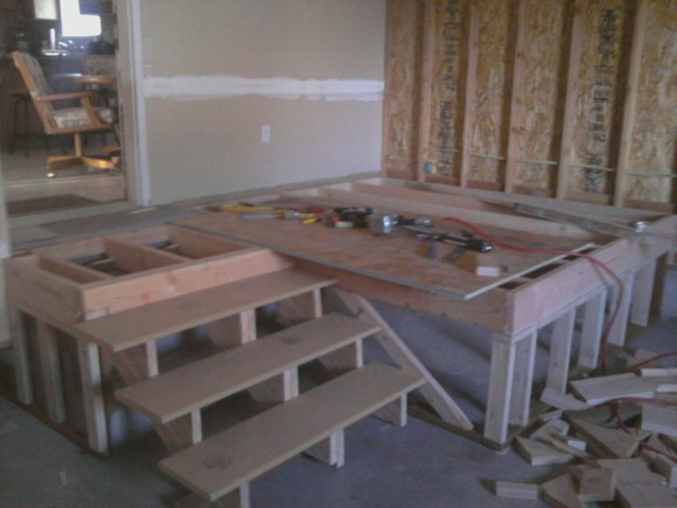 raising a garage floor for living space