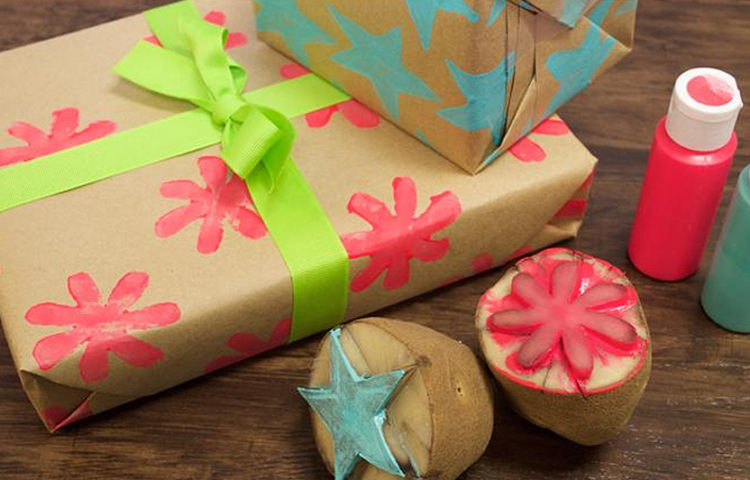 How do you make homemade wrapping paper?