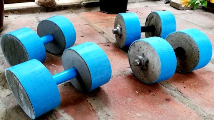 diy homemade dumbbells
