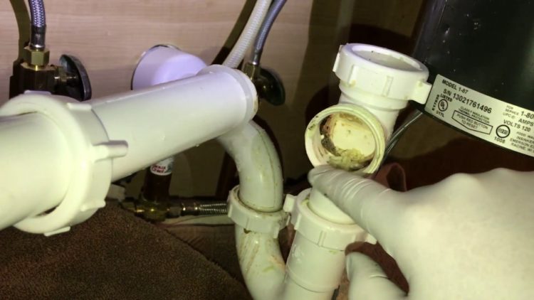 garbage disposal not draining unless turned on