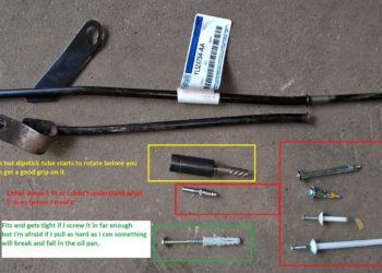 How far down does a dipstick go?