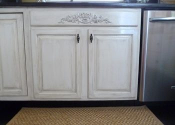 how to distress white cabinets
