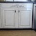 how to distress white cabinets