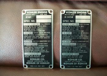 old kohler engine identification