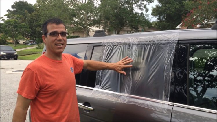 window cover for broken car window
