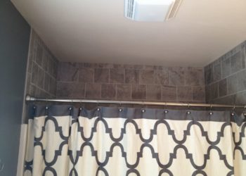 tile above shower