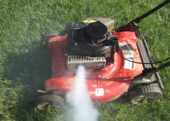 Why is my 4 stroke lawn mower smoking?