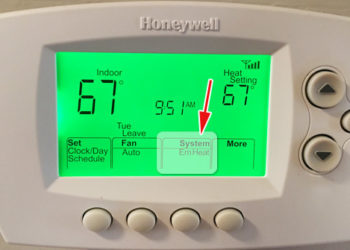 At what temperature does a heat pump switch to emergency heat?