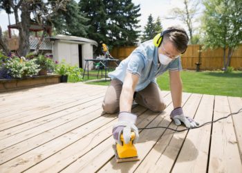 What is the fastest way to sand a deck?