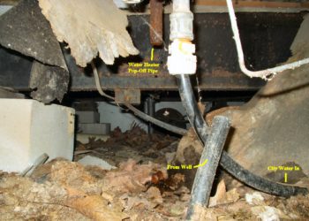 Where is the main water line in a mobile home?