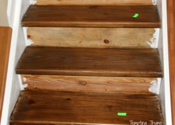 staining stair treads