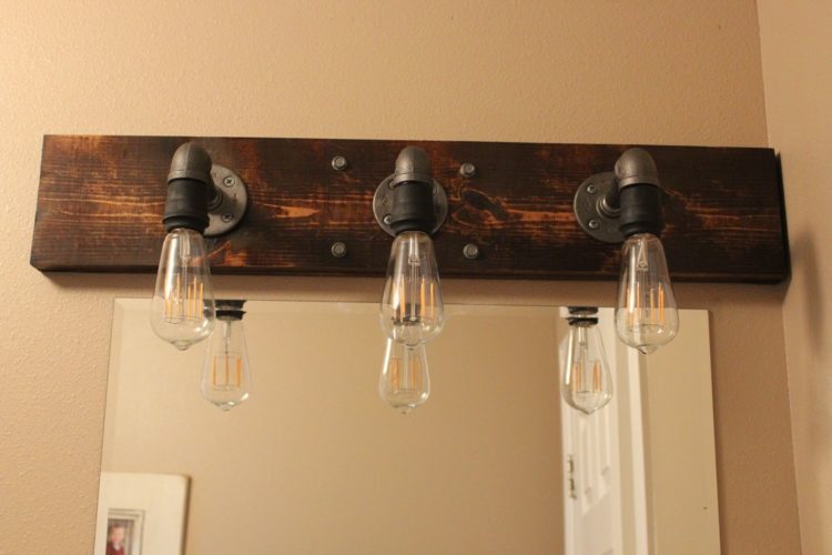 diy rustic bathroom lighting